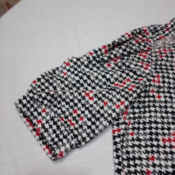 Como Blu Short Sleeve Soft Zig Zags Shirt Sweater Feel Embellished - Picture 4 of 5